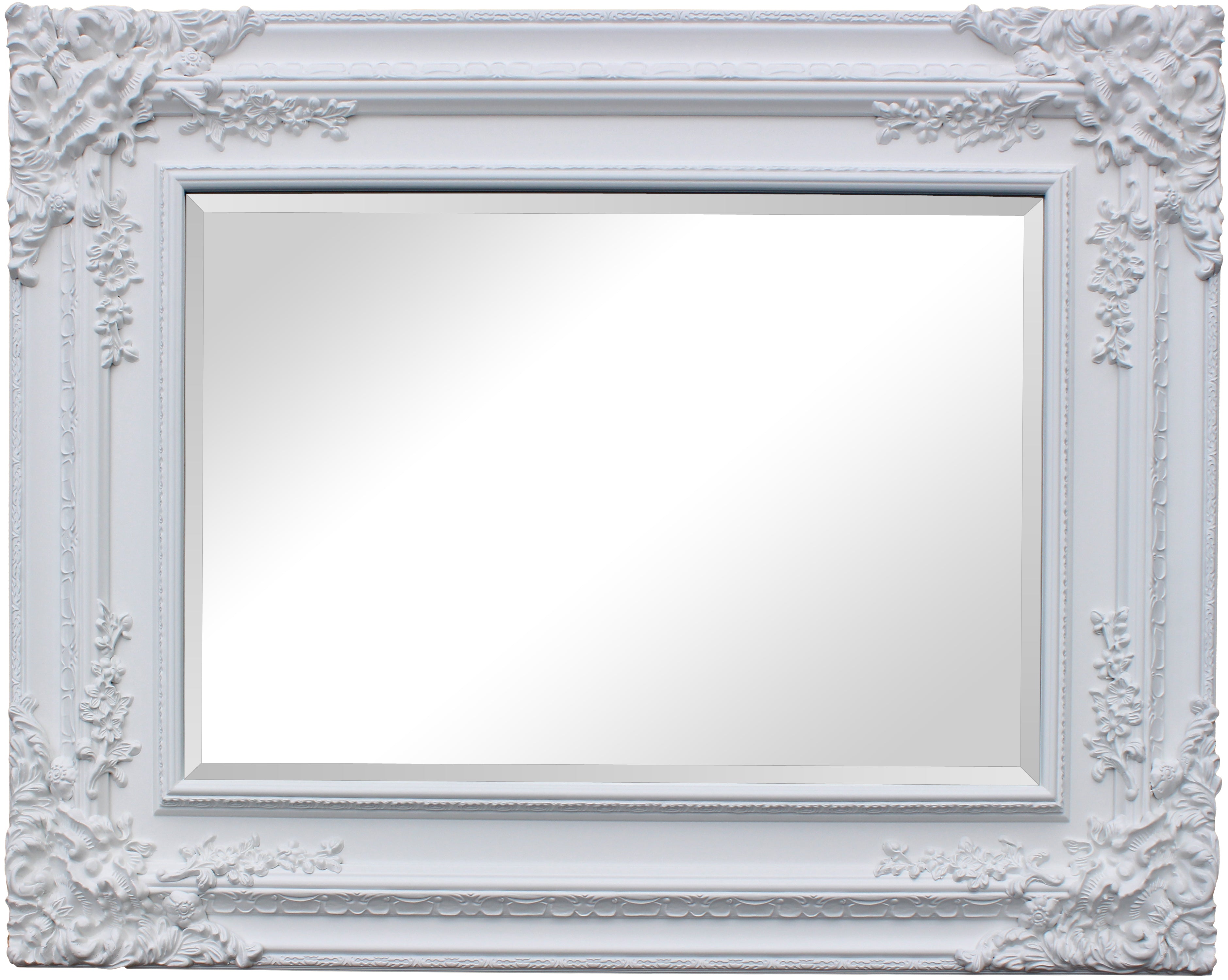 Exquisite European White ornate Mirror